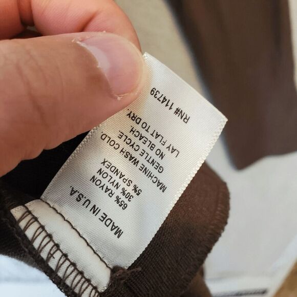 Flax Women's Full Zip Long Sleeve Brown Asymmetrical Sweater Small S - Picture 3 of 5